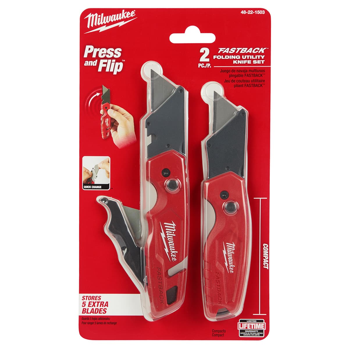 Set Cuchillo Cartonero Plegable c/almacenamiento de Hojas + Cuchillo Plegable Compacto
